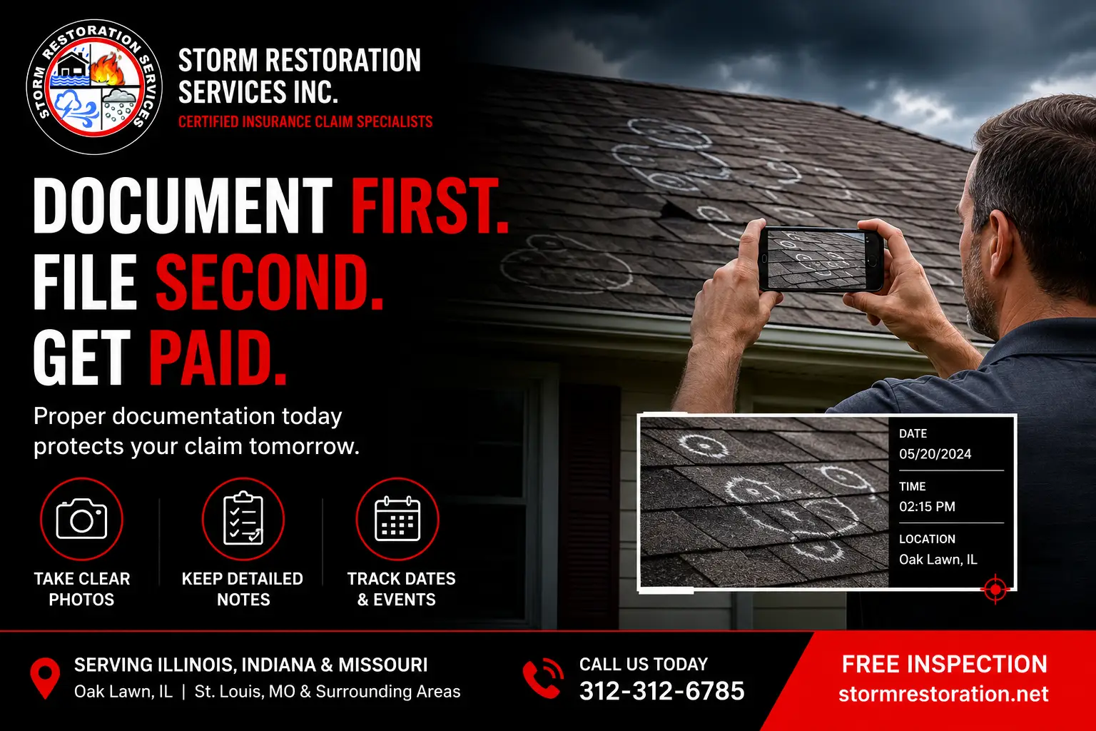 how to document storm damage for insurance